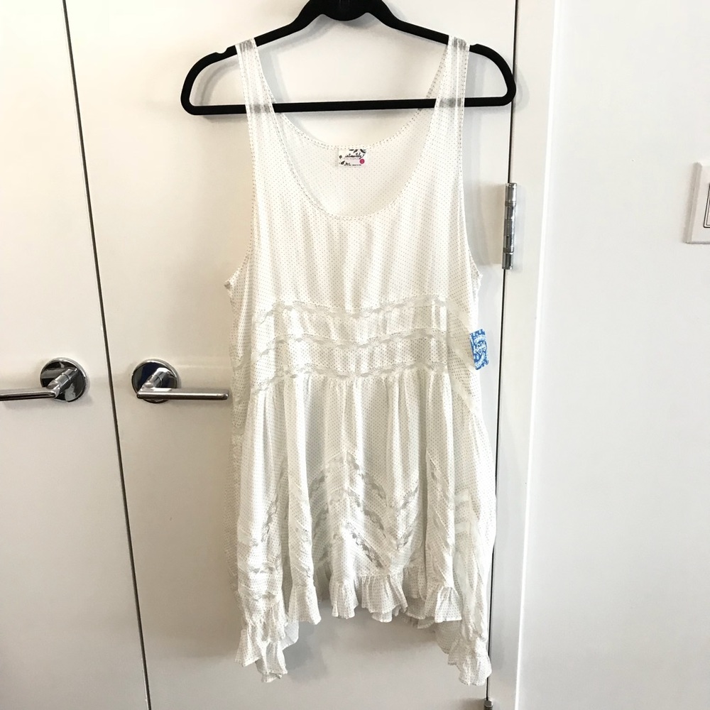 NWT Free People Lace-Striped Voile Trapeze Dress - Picture 5 of 7